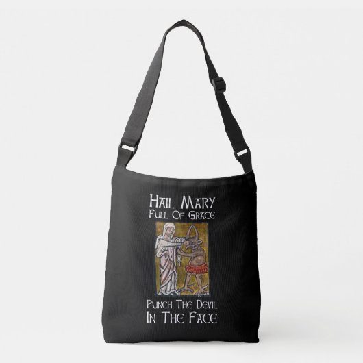 Sla de duivel in zijn gezicht! crossbody tas (Voorkant)