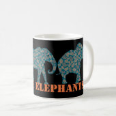 Sla de Elephants Paisley op de zwarte koffie Mok o (Voorkant rechts)
