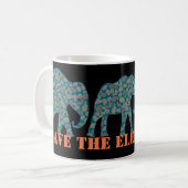 Sla de Elephants Paisley op de zwarte koffie Mok o (Voorkant links)