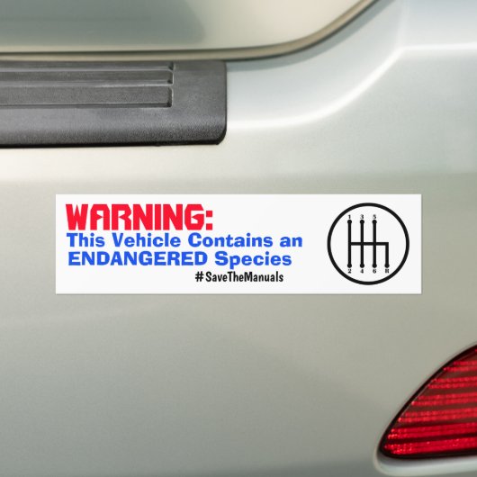 Sla de handleidingen bumper sticker op - rood/blau (Op auto)
