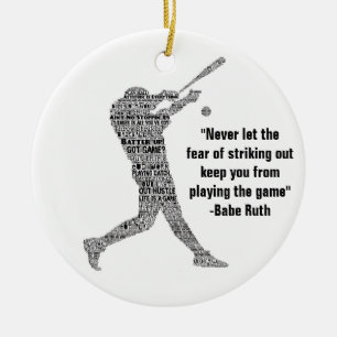 Sla de Home Run-honkbal motivatiewoordkunst Keramisch Ornament