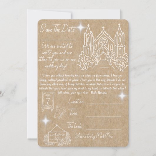 Sla de huwelijksdatum op save the date (Voorkant)