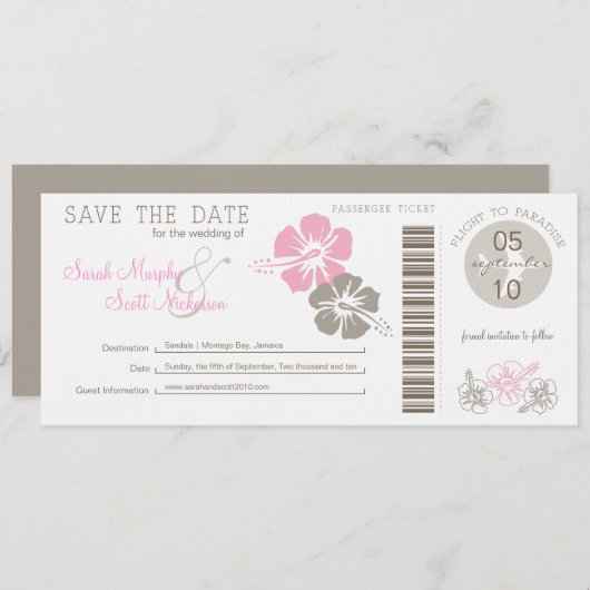 Sla de instapkaart datum op save the date (Voorkant / Achterkant)