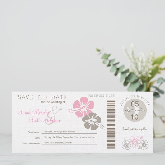 Sla de instapkaart datum op save the date (Staand voorkant)