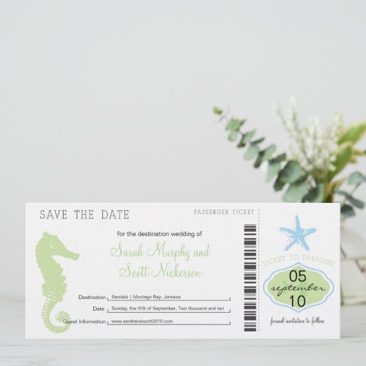 Sla de instapkaart datum op save the date (Staand voorkant)