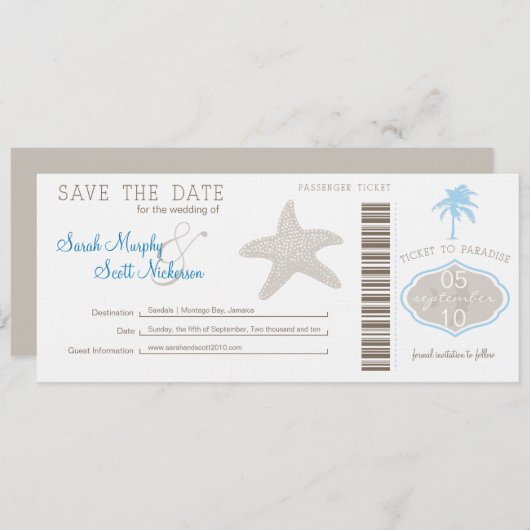 Sla de instapkaart datum op save the date (Voorkant / Achterkant)