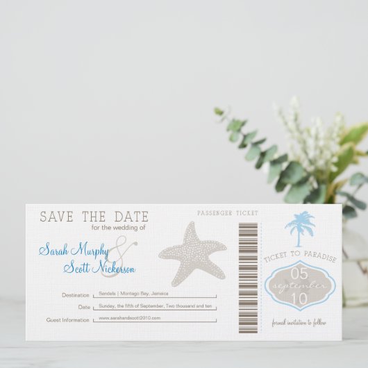 Sla de instapkaart datum op save the date (Staand voorkant)