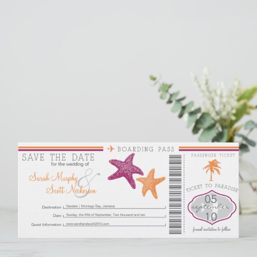 Sla de instapkaart datum op save the date (Staand voorkant)