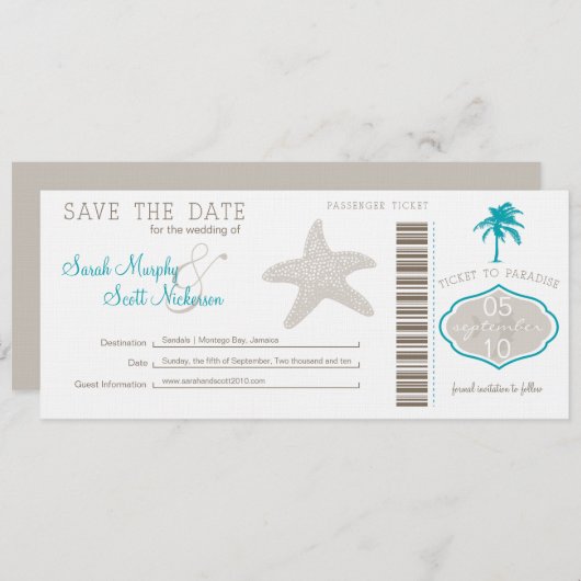 Sla de instapkaart datum op save the date (Voorkant / Achterkant)