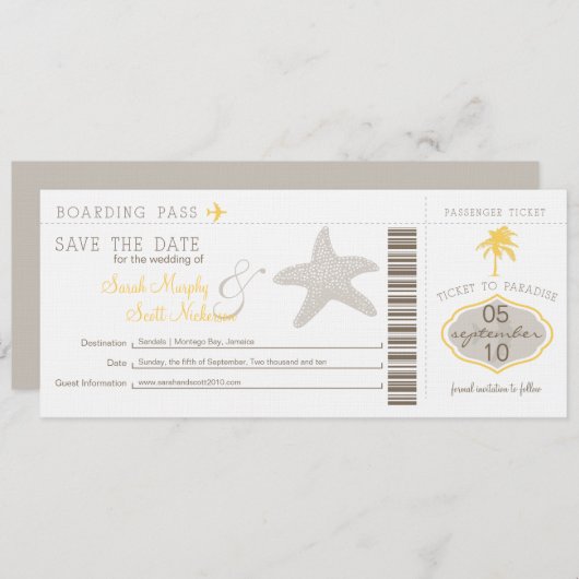 Sla de instapkaart datum op save the date (Voorkant / Achterkant)