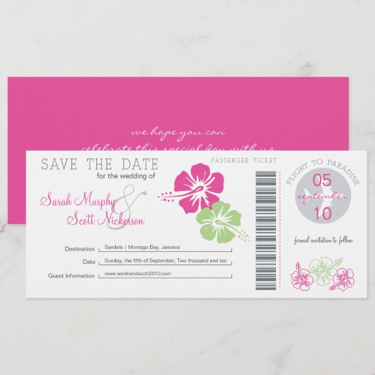 Sla de instapkaart datum op save the date (Voorkant / Achterkant)