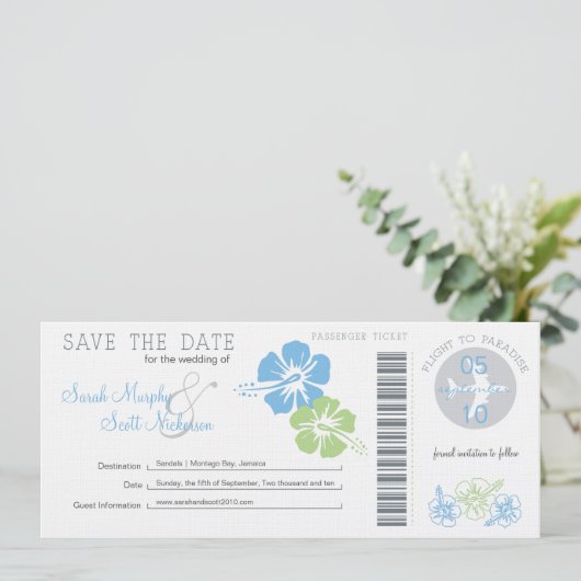 Sla de instapkaart datum op save the date (Staand voorkant)