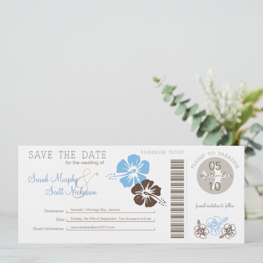 Sla de instapkaart datum op save the date (Staand voorkant)