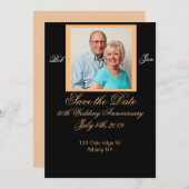 Sla de Jubileum Datum op Save The Date (Voorkant / Achterkant)