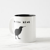 Sla de Kiwi New Zealand Coffee-Mok op Tweekleurige Koffiemok (Voorkant links)