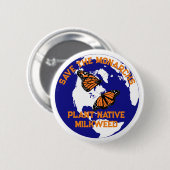 Sla de knop Monarch Butterfly op Ronde Button 5,7 Cm (Voorkant /achterkant)