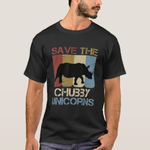 Sla de mollige eenhoorns  Retro Rhino Anim T-shirt