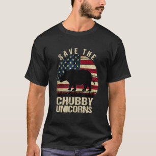 Sla de mollige eenhoorns Retro Rhino Anim T-shirt