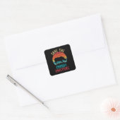 Sla de mollige unicorns retro stijl op vierkante sticker (Envelop)