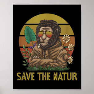 Sla de Natuur op Sla de Natuur Lion Environmental Poster