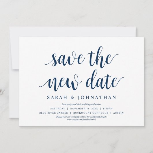 Sla de nieuwe datum van het huwelijk op. Verander  Kaart (Voorkant)