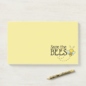 Sla de opmerkingen na de bijen op post-it® notes (Op bureau)