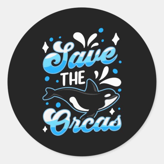 Sla de Orca's Orca Protect Whale Zee op Ronde Sticker (Voorkant)