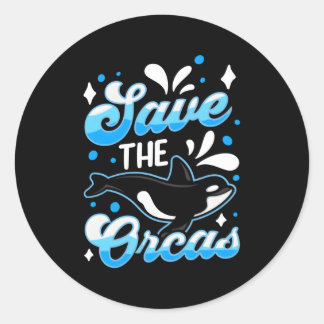 Sla de Orca's Orca Protect Whale Zee op Ronde Sticker