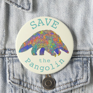 Sla de Pangolin kleurrijke Animal Art Slogan op Ronde Button 7,6 Cm