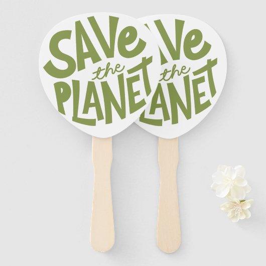 Sla de Planeet Eco Design op Handwaaier (Voorkant en achterkant)