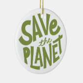 Sla de Planeet Eco Design op Keramisch Ornament (Rechts)