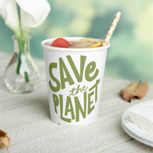 Sla de Planeet Eco Design op Papieren Bekers (Insitu)