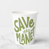 Sla de Planeet Eco Design op Papieren Bekers (Achterkant)