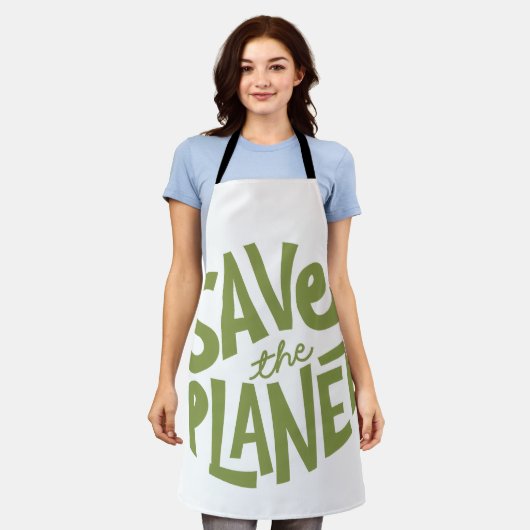Sla de Planeet Eco Design op Schort (Gedragen)