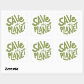 Sla de Planeet Eco Design op Vierkante Sticker (Vel)