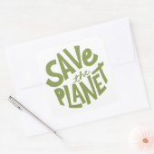 Sla de Planeet Eco Design op Vierkante Sticker (Envelop)