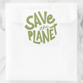 Sla de Planeet Eco Design op Vierkante Sticker