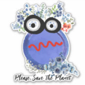 Sla de planeet op sticker (Voorkant)