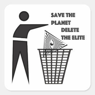 Sla de Planeet op Verwijder de Elite Vierkante Sticker
