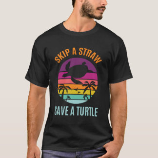 Sla de plastic riem over om een schildpad te bespa t-shirt