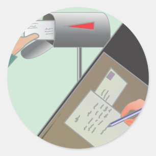 Sla de Post Kantoor op / Schrijf een Vriend Ronde Sticker