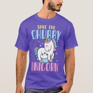 Sla de regenboogmagiegeschenk van de dikke eenhoor t-shirt