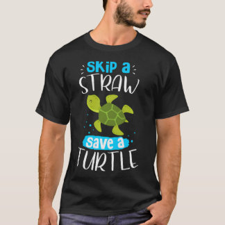 Sla De Rietje Over Sla De Schildpadden Eco Vriende T-shirt