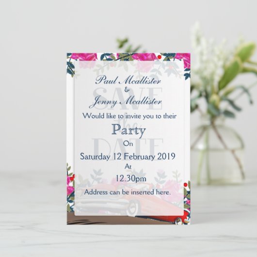 Sla de  rode auto op kaart (Staand voorkant)