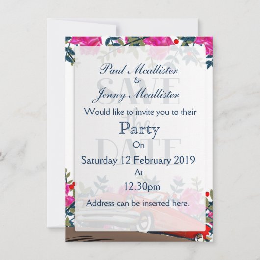 Sla de  rode auto op kaart (Voorkant)