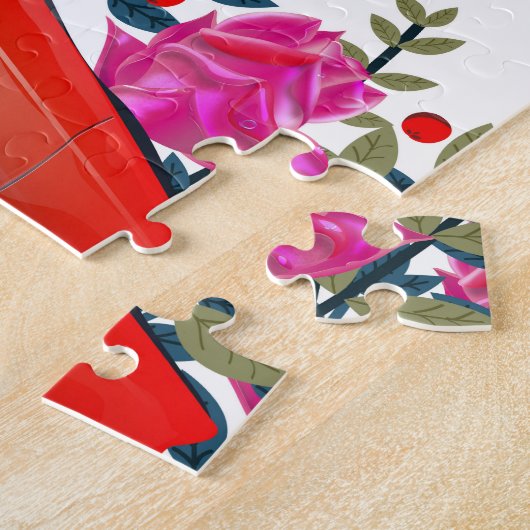 Sla de  rode auto op legpuzzel (Zijkant)