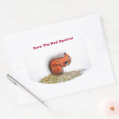Sla de rode eekhoorn op ovale sticker (Envelop)