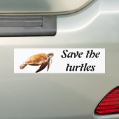 Sla de schildpadden op bumpersticker (Op auto)