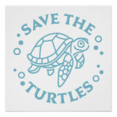 Sla de schildpadden op perfect poster (Voorkant)