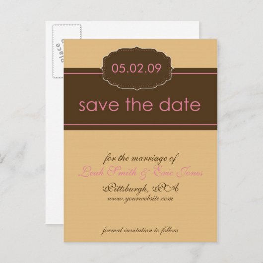 Sla de SJABLOON Datum Briefkaart op (Voorkant / Achterkant)